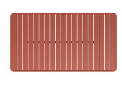 Conjunto de jantar de jardim metal: mesa C160 cm e 6 cadeirões terracota - BIRMOS