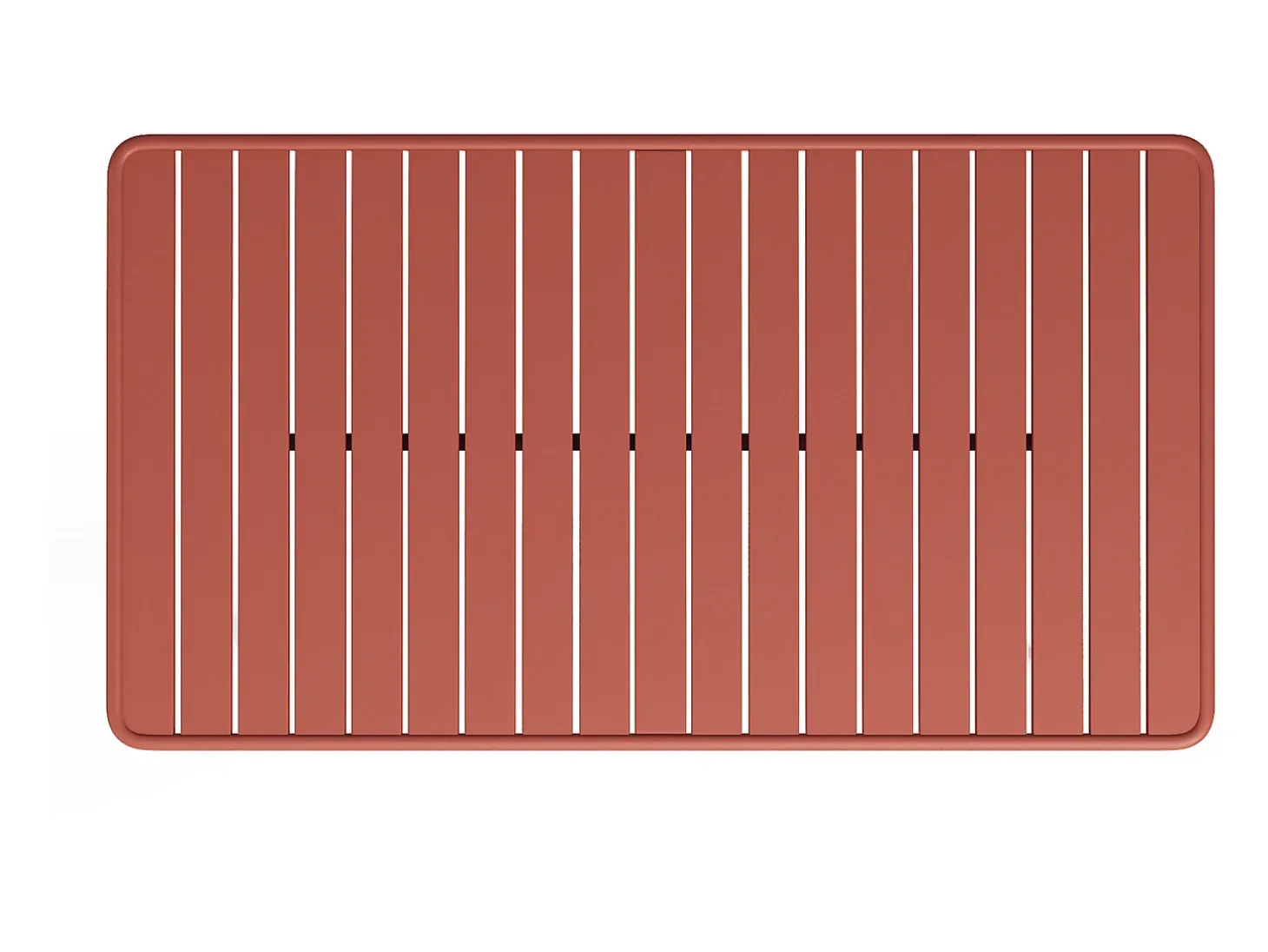 Conjunto de jantar de jardim metal: mesa C160 cm e 6 cadeirões terracota - BIRMOS