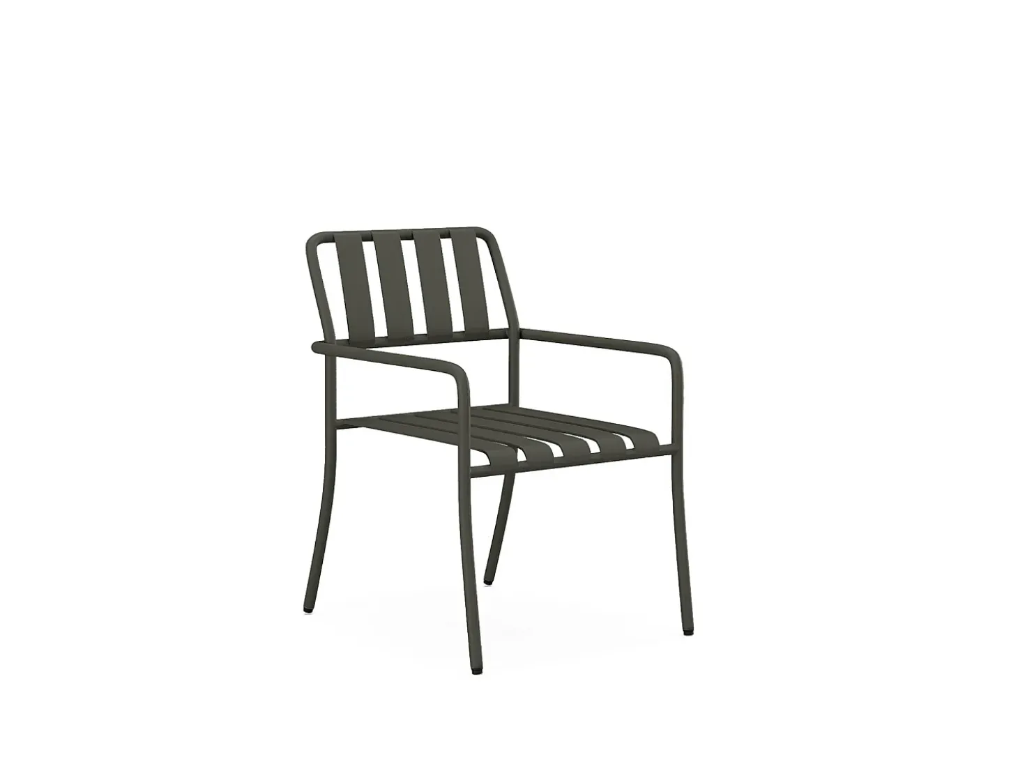 Conjunto de jantar de jardim metal: mesa C160 cm e 6 cadeirões cinza antracite - BIRMOS