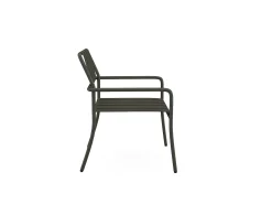 Conjunto de jantar de jardim metal: mesa C160 cm e 6 cadeirões cinza antracite - BIRMOS