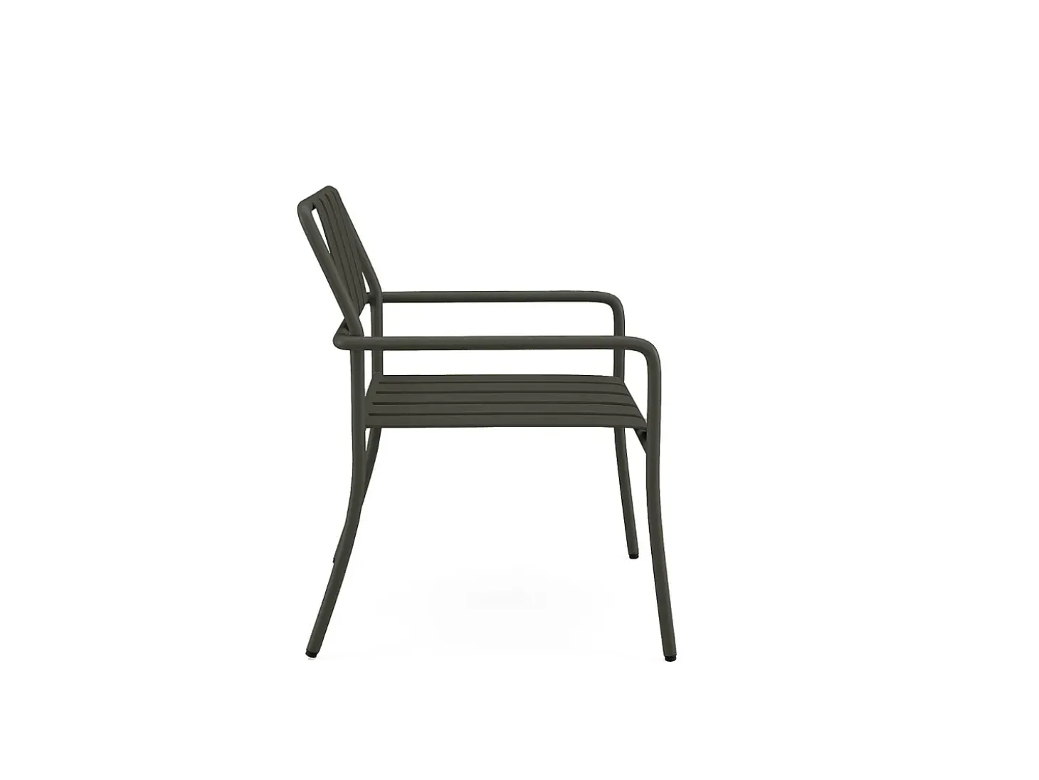 Conjunto de jantar de jardim metal: mesa C160 cm e 6 cadeirões cinza antracite - BIRMOS