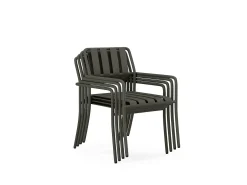 Conjunto de jantar de jardim metal: mesa C160 cm e 6 cadeirões cinza antracite - BIRMOS
