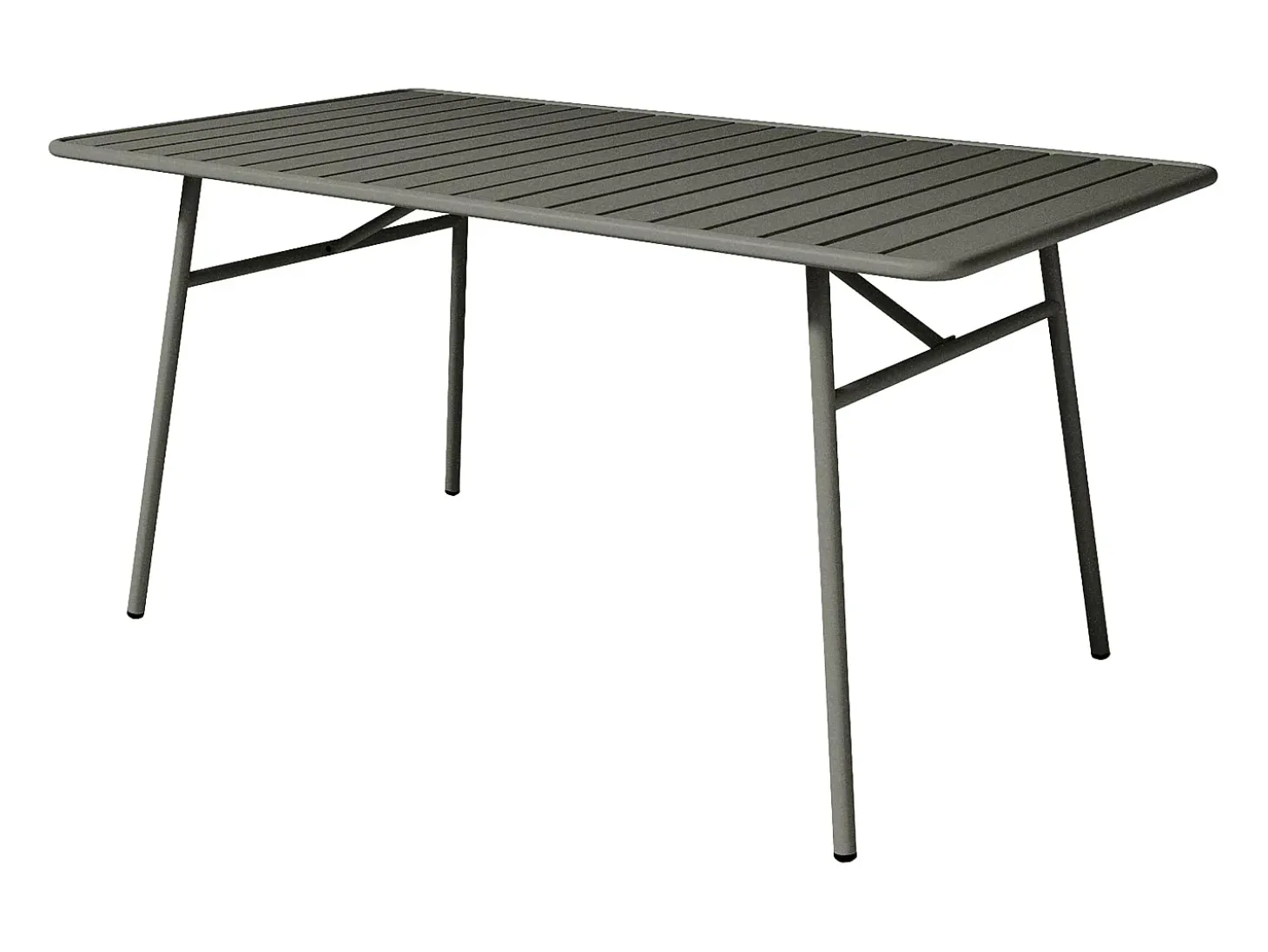 Conjunto de jantar de jardim metal: mesa C160 cm e 6 cadeirões cinza antracite - BIRMOS