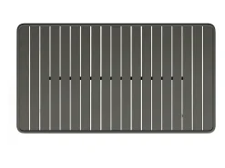 Conjunto de jantar de jardim metal: mesa C160 cm e 6 cadeirões cinza antracite - BIRMOS