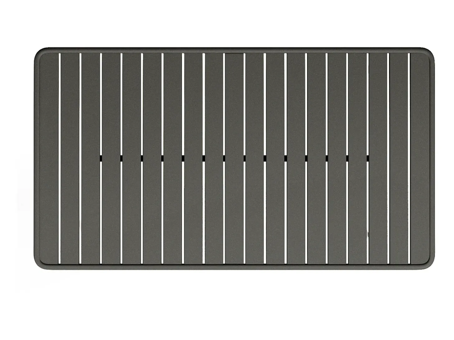 Conjunto de jantar de jardim metal: mesa C160 cm e 6 cadeirões cinza antracite - BIRMOS
