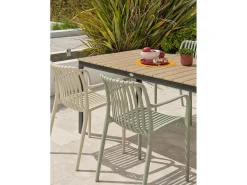 Conjunto de jantar de jardim em alumínio com 4 lugares