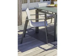 Conjunto de jantar de jardim em alumínio para 6 pessoas