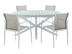 Conjunto de jantar de jardim alumínio: uma mesa extensível + 4 cadeirões - YOHA de MYLIA