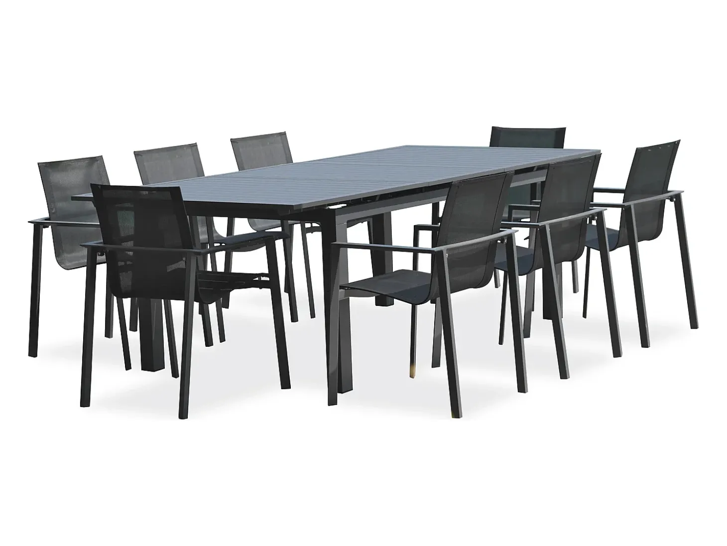 Conjunto de jantar de jardim em alumínio com 8 lugares