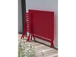 Conjunto de jantar de jardim para 4 pessoas em alumínio vermelho carmim