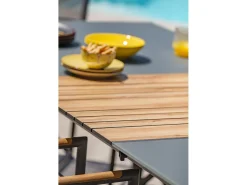 Conjunto de jantar de jardim de 6 lugares em alumínio