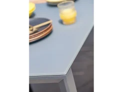 Conjunto de jantar de jardim de 6 lugares em alumínio