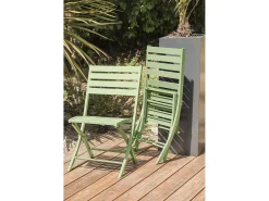 Conjunto de Jantar de Jardim em Alumínio para 2 Pessoas na Cor Verde