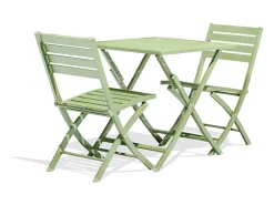 Conjunto de Jantar de Jardim em Alumínio para 2 Pessoas na Cor Verde