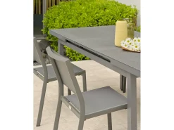 Conjunto de jantar de jardim em alumínio com 4 lugares