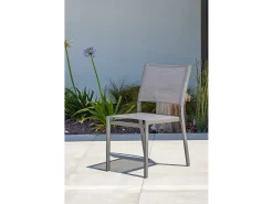 Conjunto de jantar de jardim em alumínio com 4 lugares