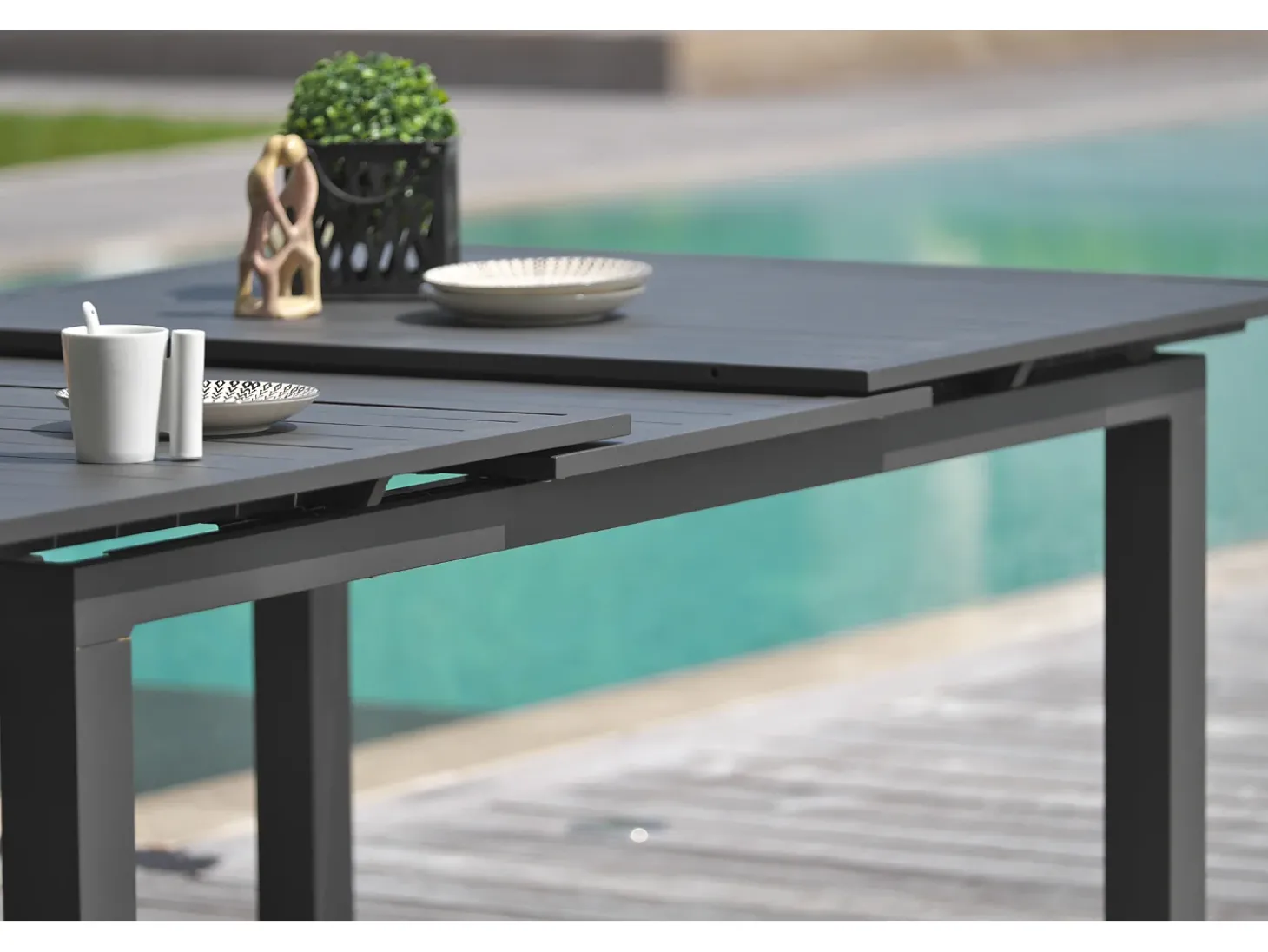 Conjunto de jantar de jardim em alumínio para 8 pessoas