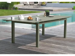 Conjunto de jantar de jardim em alumínio para 8 pessoas