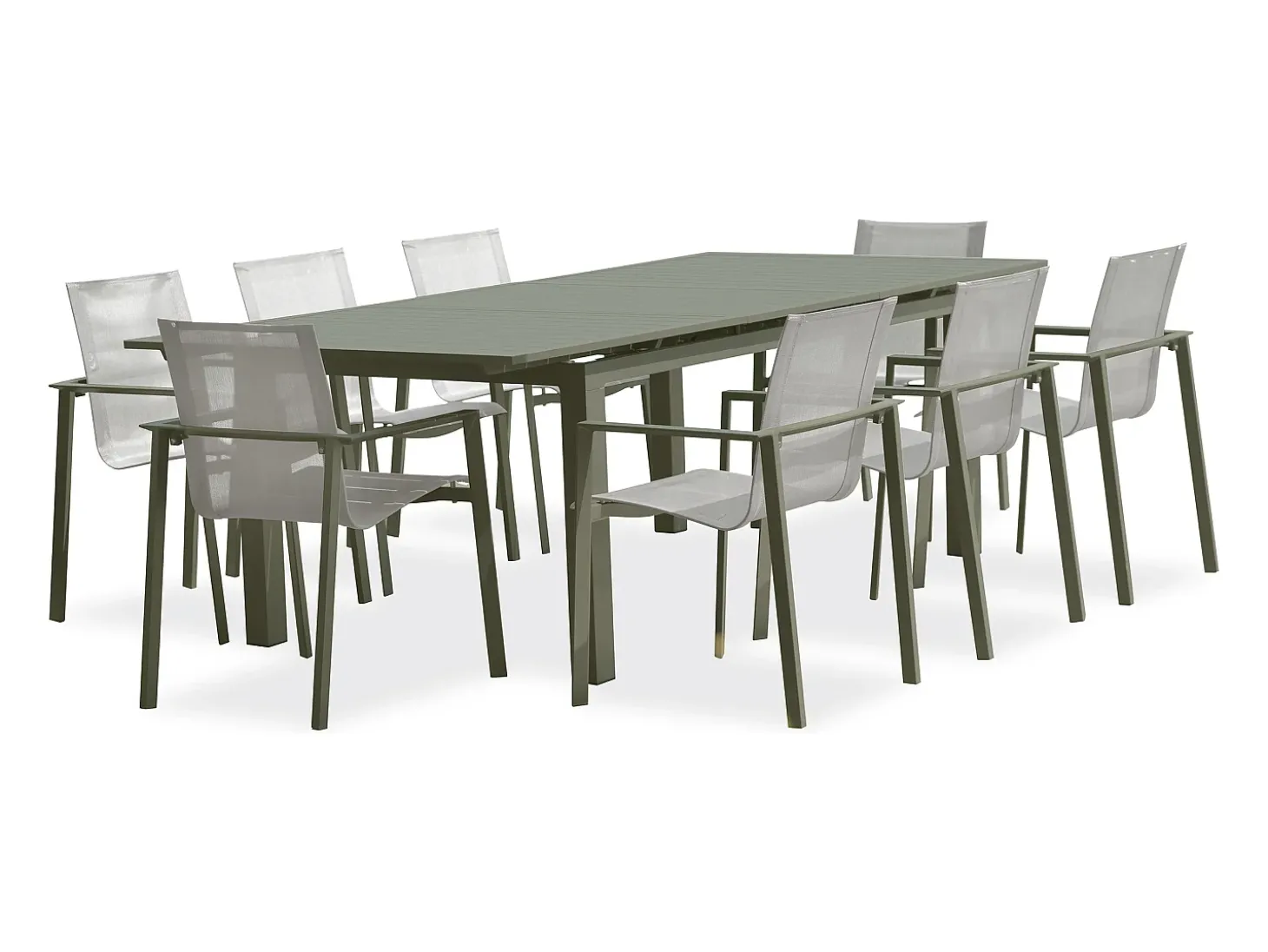 Conjunto de jantar de jardim em alumínio para 8 pessoas
