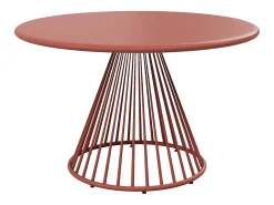 Conjunto de jantar de jardim em metal: mesa D.120 cm e 4 cadeiras - Terracotta - BIRMOS da MYLIA