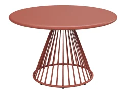 Conjunto de jantar de jardim em metal: mesa D.120 cm e 4 cadeiras - Terracotta - BIRMOS da MYLIA