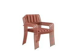 Conjunto de jantar de jardim em metal: mesa D.120 cm e 4 cadeiras - Terracotta - BIRMOS da MYLIA