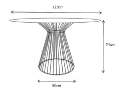 Conjunto de jantar de jardim em metal: mesa D.120 cm e 4 cadeiras - Terracotta - BIRMOS da MYLIA