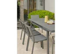 Conjunto de jantar de jardim em alumínio com 8 lugares