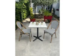 Conjunto de jantar de jardim de 2 lugares Conjunto de jantar de jardim de 2 lugares em aço com tampo em HPL - azul