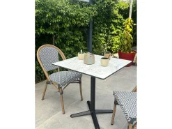 Conjunto de jantar de jardim de 2 lugares Conjunto de jantar de jardim de 2 lugares em aço com tampo em HPL - azul