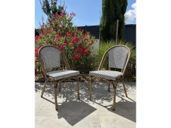 Conjunto de jantar de jardim de 2 lugares Conjunto de jantar de jardim de 2 lugares em aço com tampo em HPL - azul