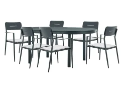 Conjunto de jantar de jardim alumínio 6 lugares antracite LOTTYS de MYLIA