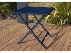 Conjunto de Jantar de Jardim em Alumínio para 2 Pessoas na Cor Azul Marinho