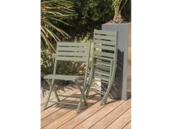 Conjunto de Jantar de Jardim em Alumínio para 4 Pessoas na Cor Verde
