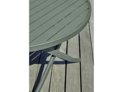 Conjunto de Jantar de Jardim em Alumínio para 4 Pessoas na Cor Verde
