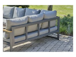 Conjunto de jantar de jardim em alumínio para 7 pessoas