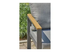 Conjunto de jantar de jardim em alumínio para 7 pessoas