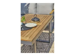 Conjunto de jantar de jardim em alumínio para 7 pessoas