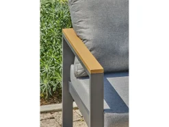 Conjunto de jantar de jardim em alumínio para 7 pessoas