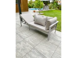 Conjunto de jantar de jardim em alumínio com 9 lugares