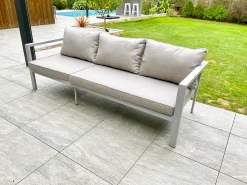 Conjunto de jantar de jardim em alumínio com 9 lugares