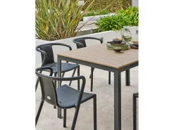 Conjunto de jantar de jardim em alumínio de 6 lugares
