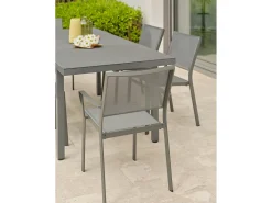 Conjunto de jantar de jardim em alumínio com 6 lugares