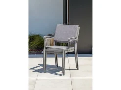 Conjunto de jantar de jardim em alumínio com 6 lugares