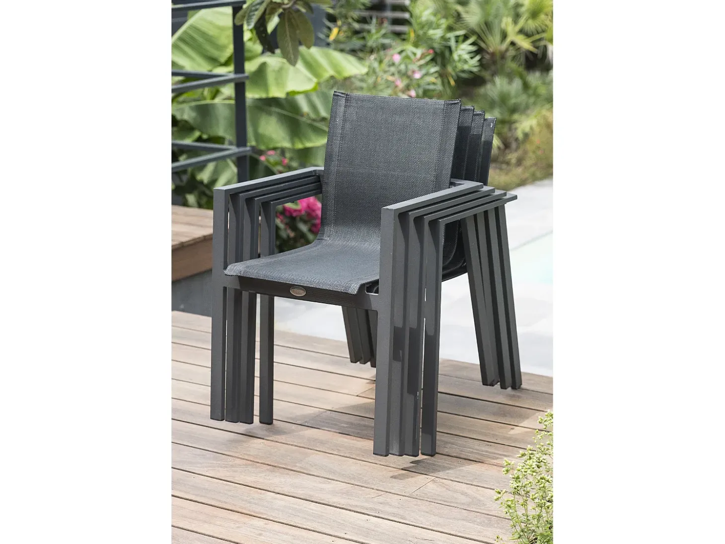 Conjunto de jantar de jardim em alumínio para 10 pessoas