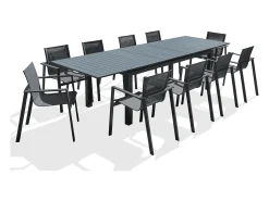 Conjunto de jantar de jardim em alumínio para 10 pessoas