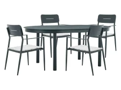 Conjunto de jantar de jardim alumínio 4 lugares antracite LOTTYS de MYLIA