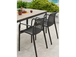 Conjunto de jantar de jardim em alumínio com 4 lugares
