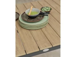Conjunto de jantar de jardim em alumínio com 4 lugares