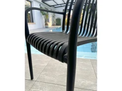 Conjunto de jantar de jardim em alumínio com 4 lugares